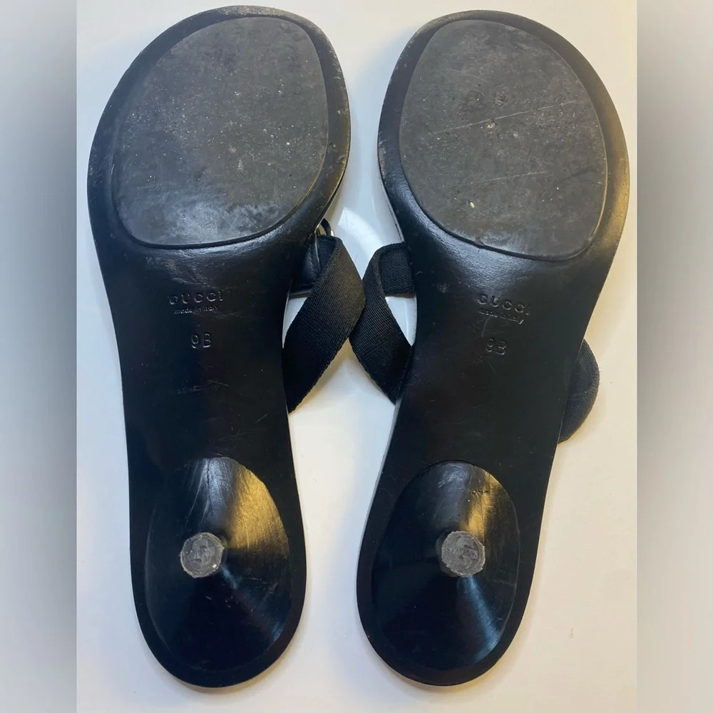 GUCCI INTERLOCKING “GG” KITTEN HEEL THONG SANDAL - Picture 6 of 7